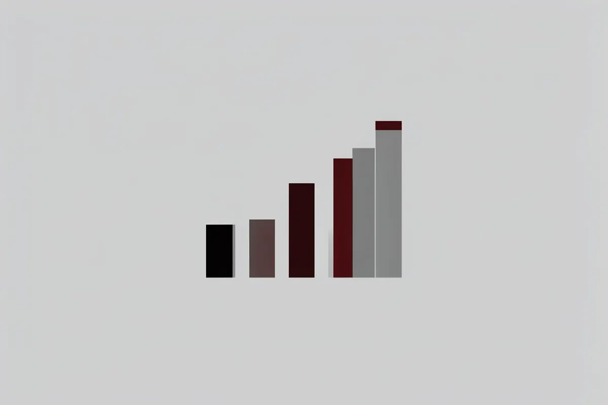 Gráfico de barras mostrando o aumento de visitantes em um site ao longo do tempo.