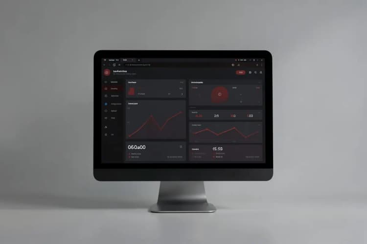 Tela de computador exibindo um painel de controle de marketing digital com métricas.